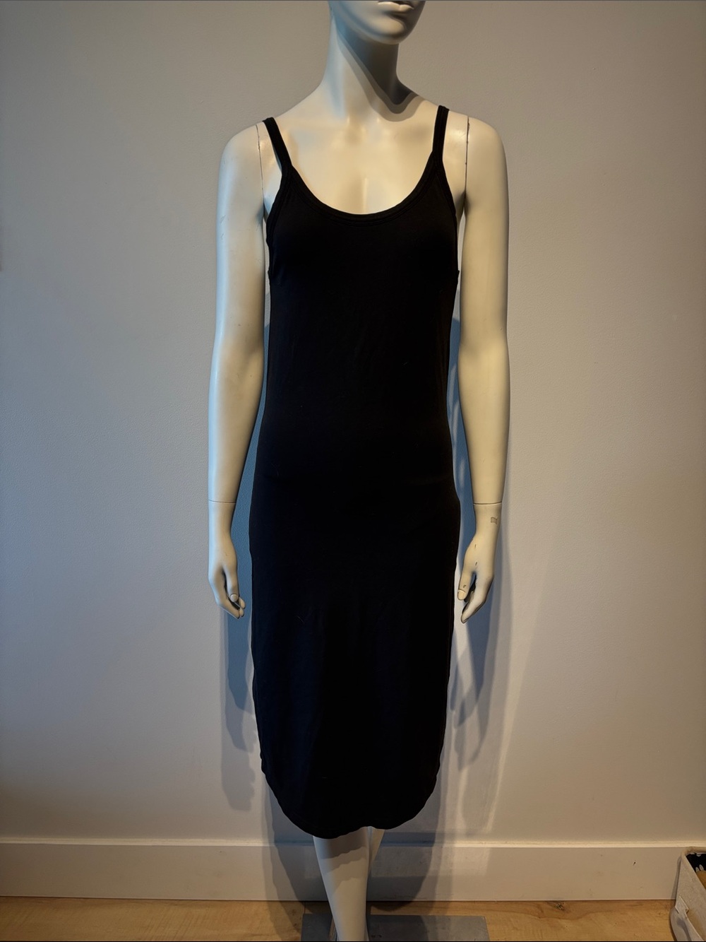 Aritzia Black Sleeveless Midi Slip Dress